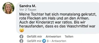 Erfahrungsbericht einer Mutter über Hautreizungen durch Waschmittel